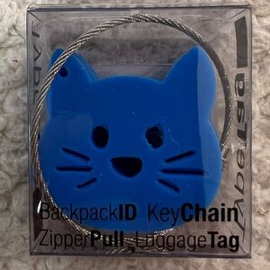 Design Ideas Blue Cat Backpack ID, Keychain, Zip Pull, Luggage ID Tag